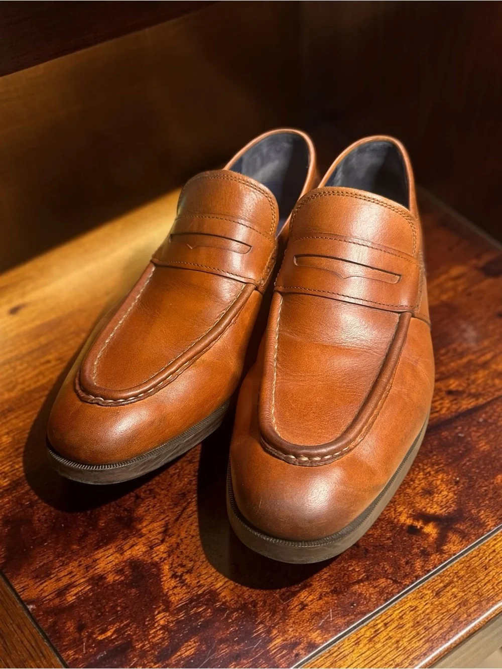 Cole Haan Tan Leather Penny Loafers